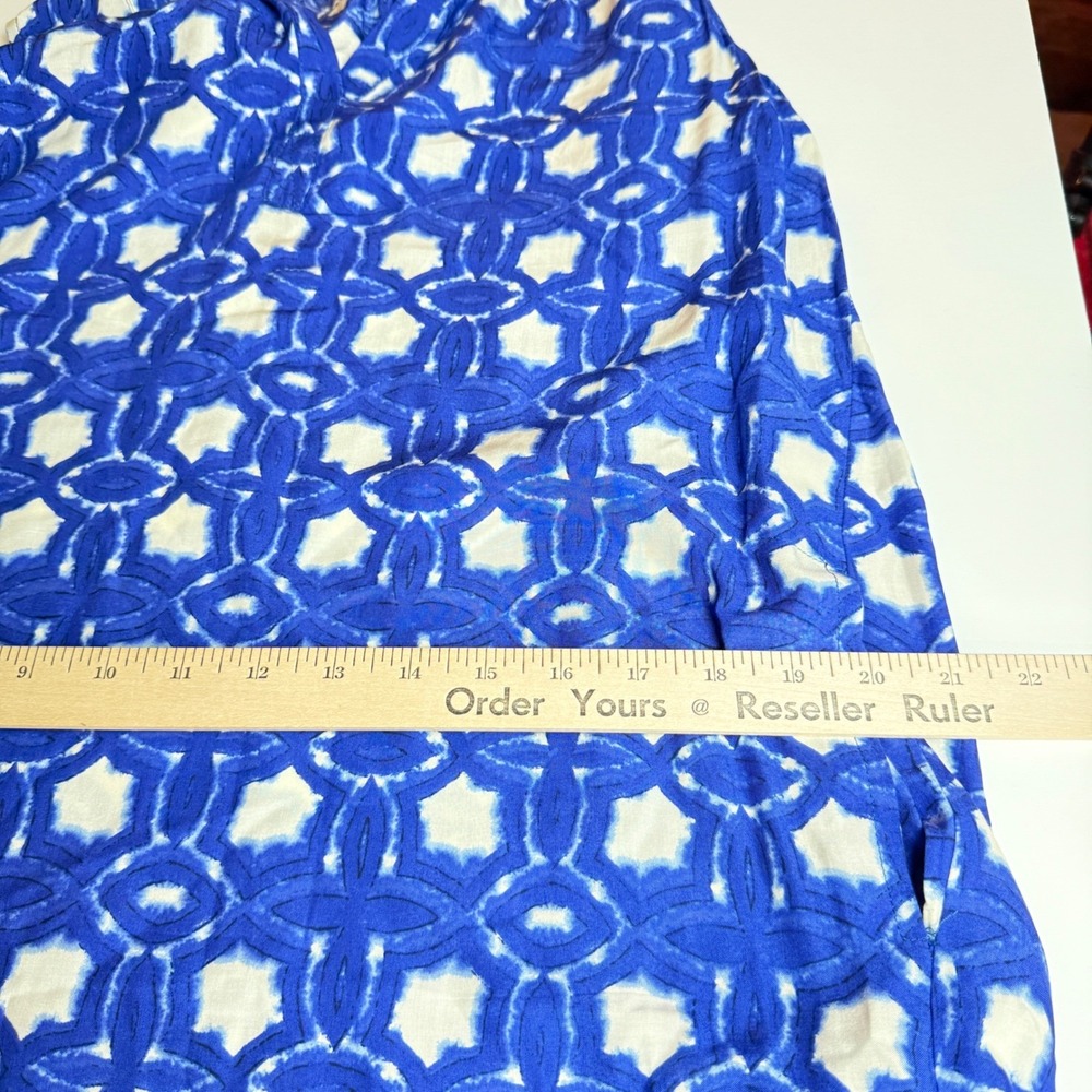 Velvet Graham & Spencer Blue White Print Sleeveless Sundress Size Medium Boho - Picture 8 of 16